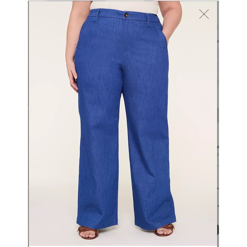 Lane Bryant High Rise Wide Leg Trouser Jeans Plus Size 16S Minimalist Modern